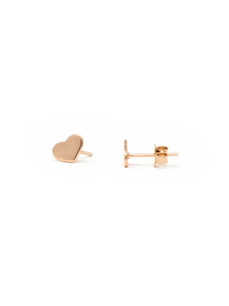 Classic Heart Gold Plated Sterling Silver Stud Earrings : MPRES611D1462