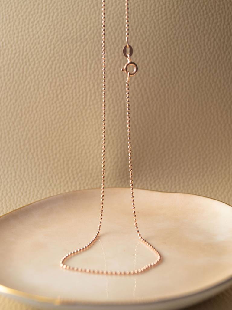 Mannash Shinning Tiny Balls Rose Gold Plated Sterling Silver Chain : MPRNC533D1261