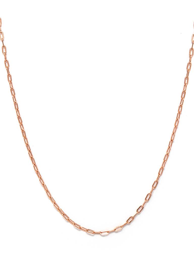 Mannash Classic Paper Clip Rose Gold Plated Sterling Silver Chain : MPRNC616D1473