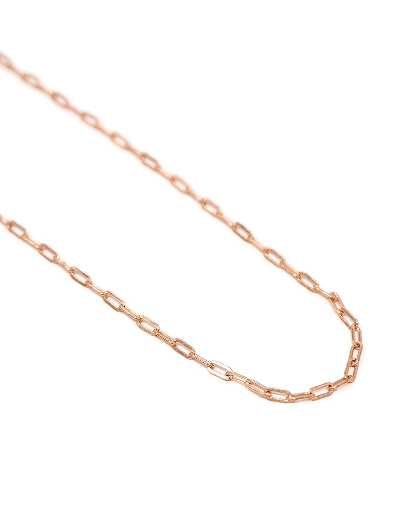 Mannash Classic Paper Clip Rose Gold Plated Sterling Silver Chain : MPRNC616D1473