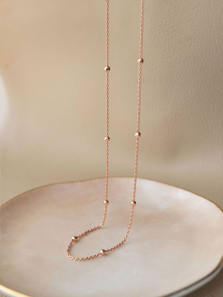 Mannash Granulated Station Gold Plated Sterling Silver Chain : MPRNC619D1478