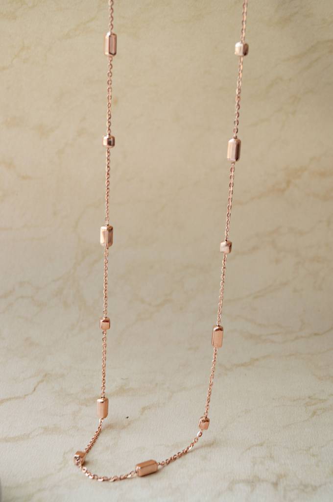 Mannash Cuboidal Game Rose Gold Plated Sterling Silver Chain : MPRNC872D2031