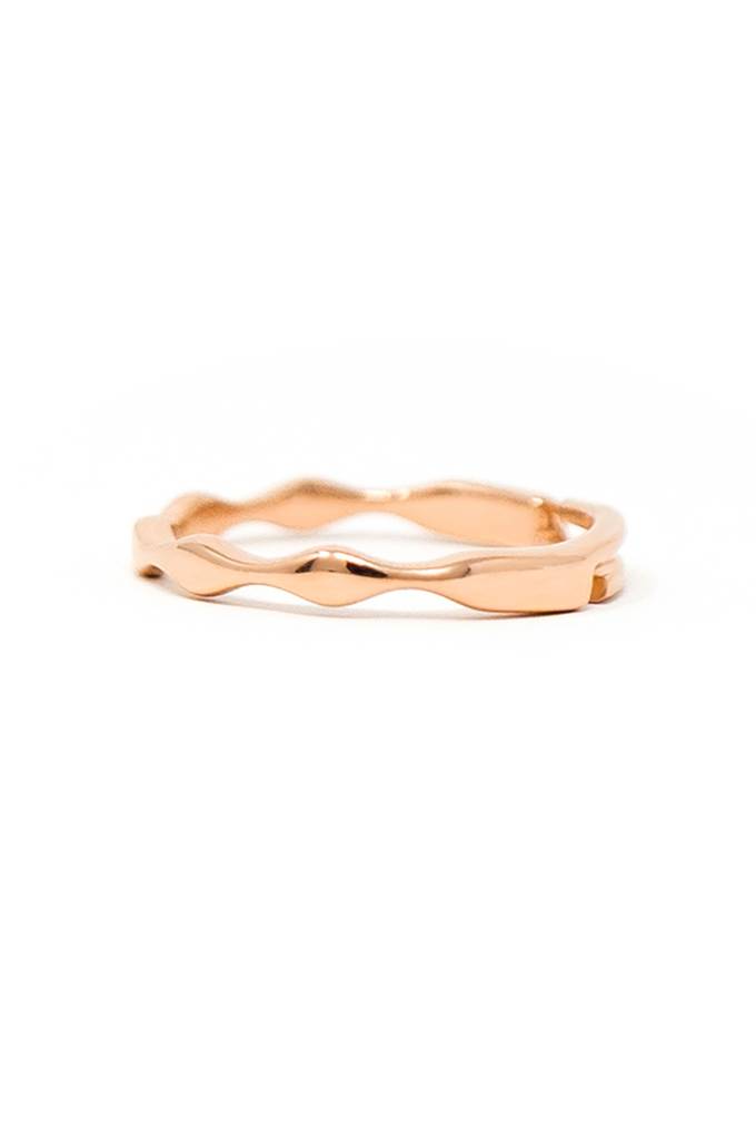 Pretty Wave Rose Gold Plated Sterling Silver Adjustable Ring : MPRRA598D1437