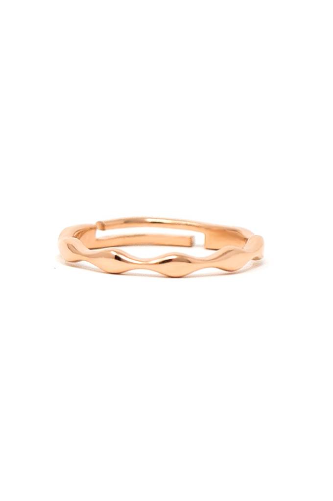 Pretty Wave Rose Gold Plated Sterling Silver Adjustable Ring : MPRRA598D1437