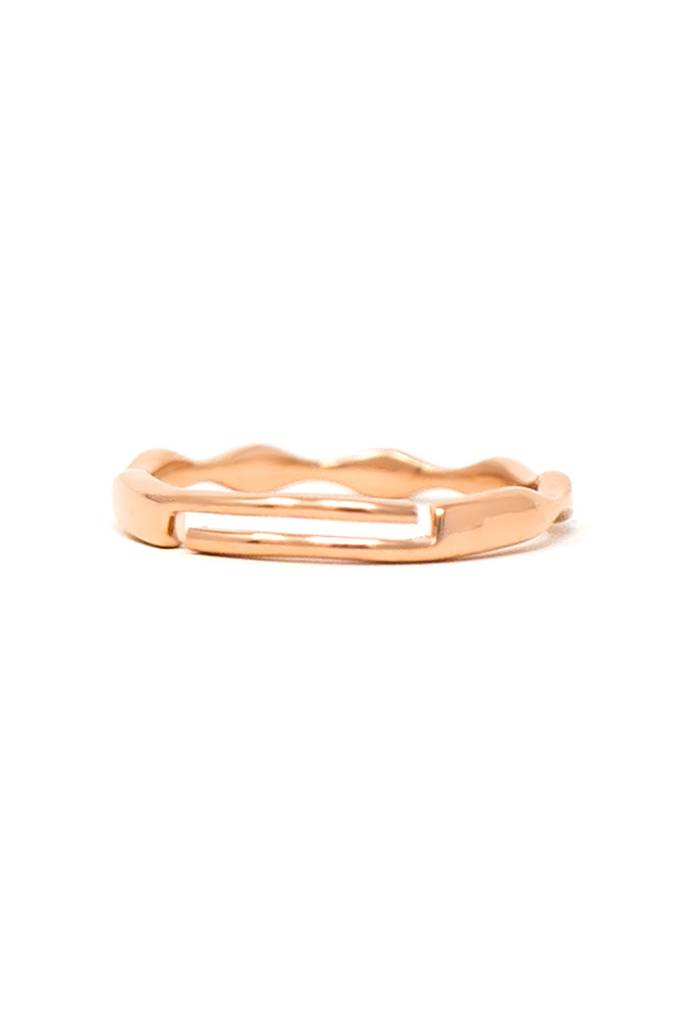 Pretty Wave Rose Gold Plated Sterling Silver Adjustable Ring : MPRRA598D1437