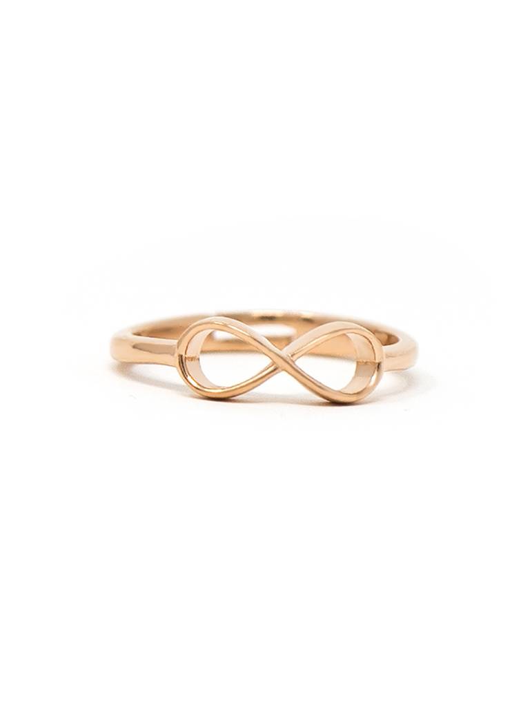 Classic Infinity Rose Gold Plated Sterling Silver Adjustable Ring : MPRRA605D1451