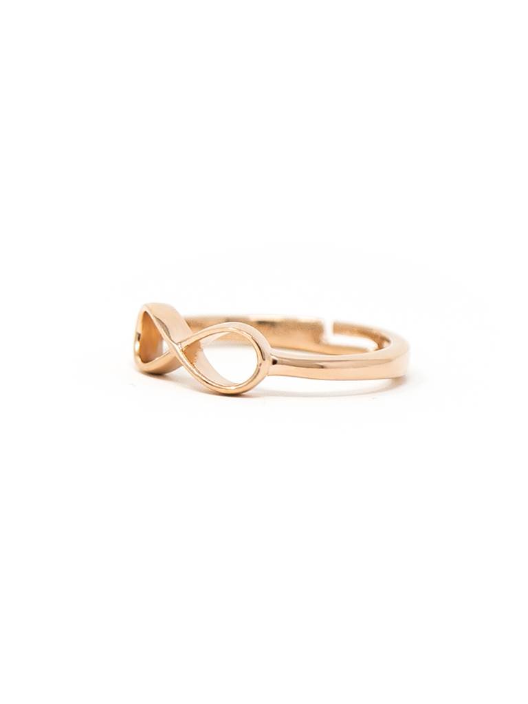 Classic Infinity Rose Gold Plated Sterling Silver Adjustable Ring : MPRRA605D1451