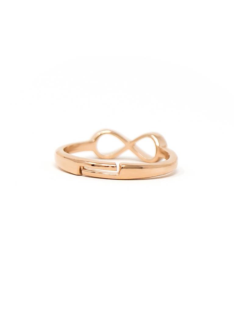 Classic Infinity Rose Gold Plated Sterling Silver Adjustable Ring : MPRRA605D1451