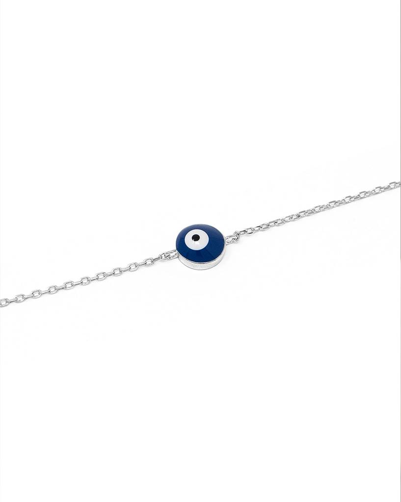 Classic Evil Eye Rose Gold Plated Sterling Silver Chain Bracelet : MPSBC388D859