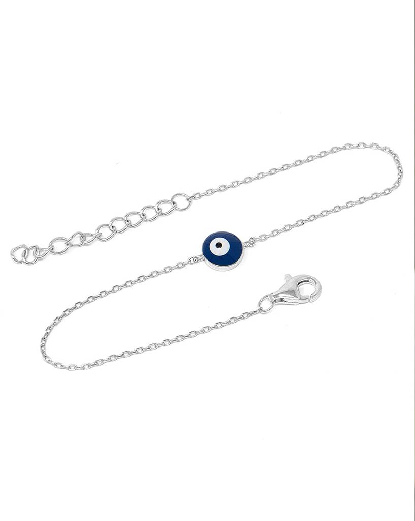Classic Evil Eye Rose Gold Plated Sterling Silver Chain Bracelet : MPSBC388D859