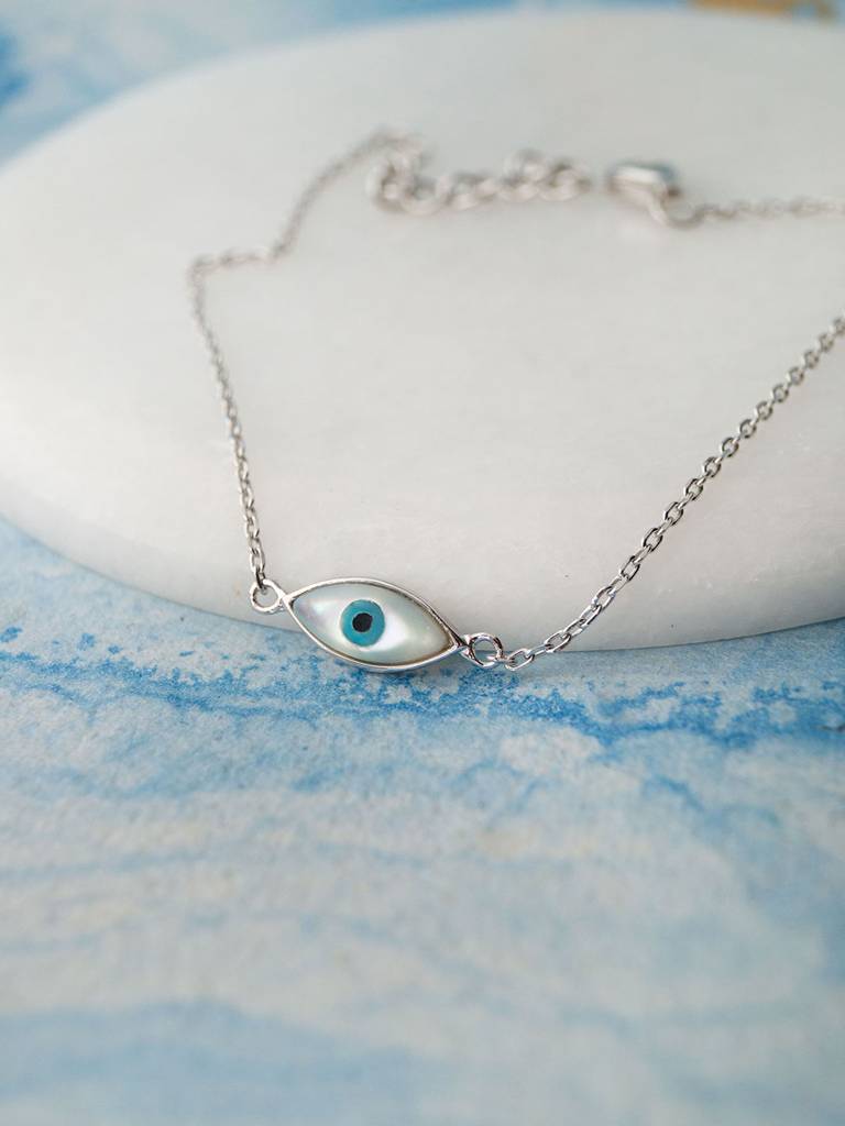 Evil Eye Sterling Silver Chain Bracelet