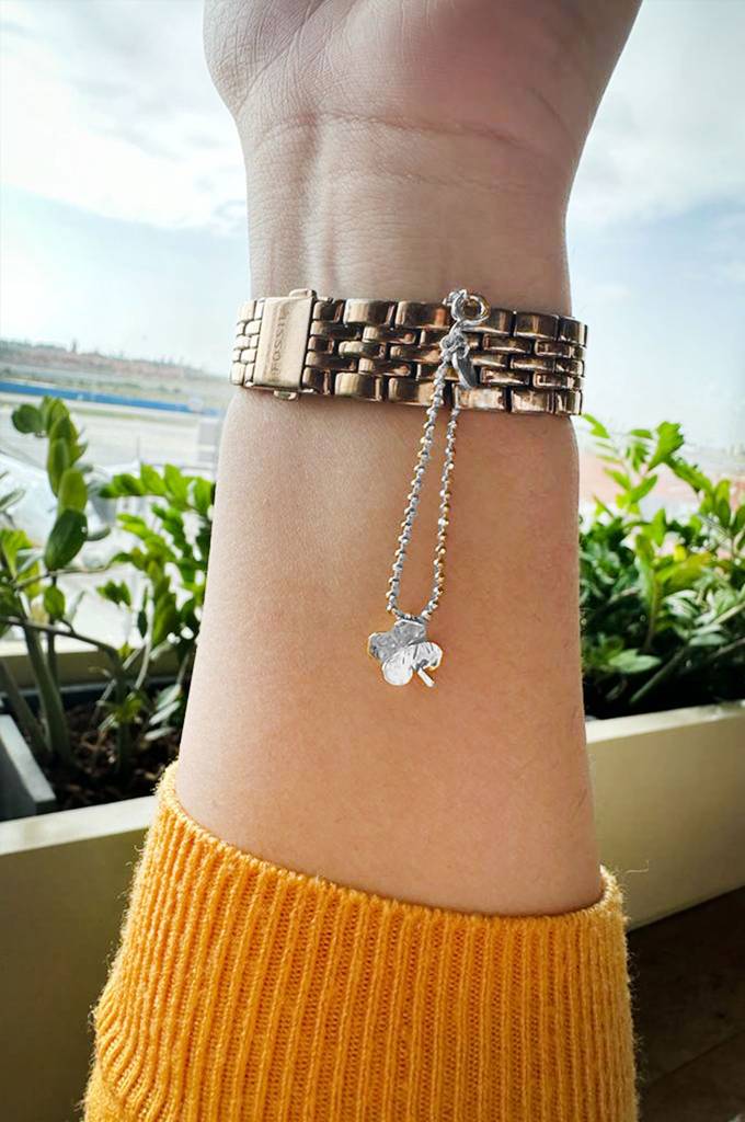Good Luck Clover Sterling Silver Rakhi With Lumba Combo : MPSCWR674D1660