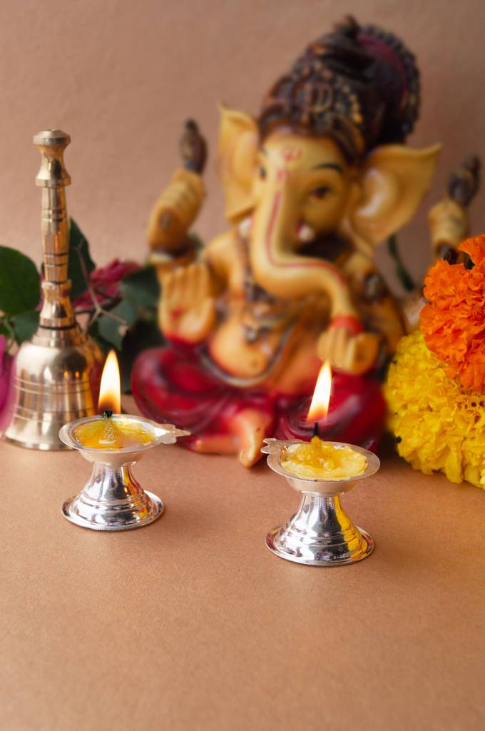Blissful & Auspicious 925 Sterling Silver Diya - Set Of 2 : MPSDP889D2222