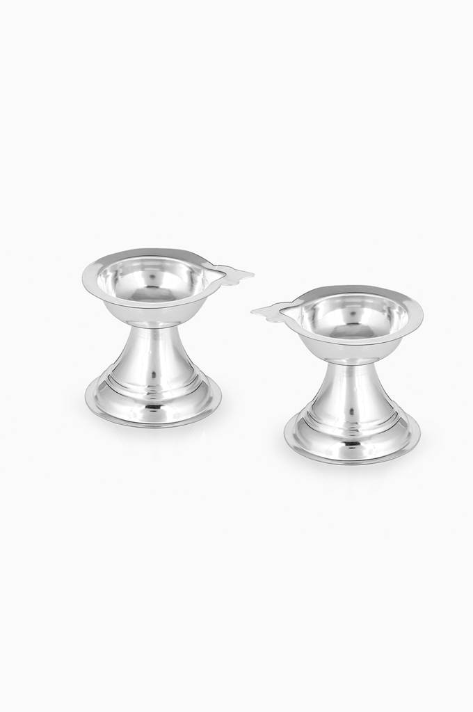 Blissful & Auspicious 925 Sterling Silver Diya - Set Of 2 : MPSDP889D2222