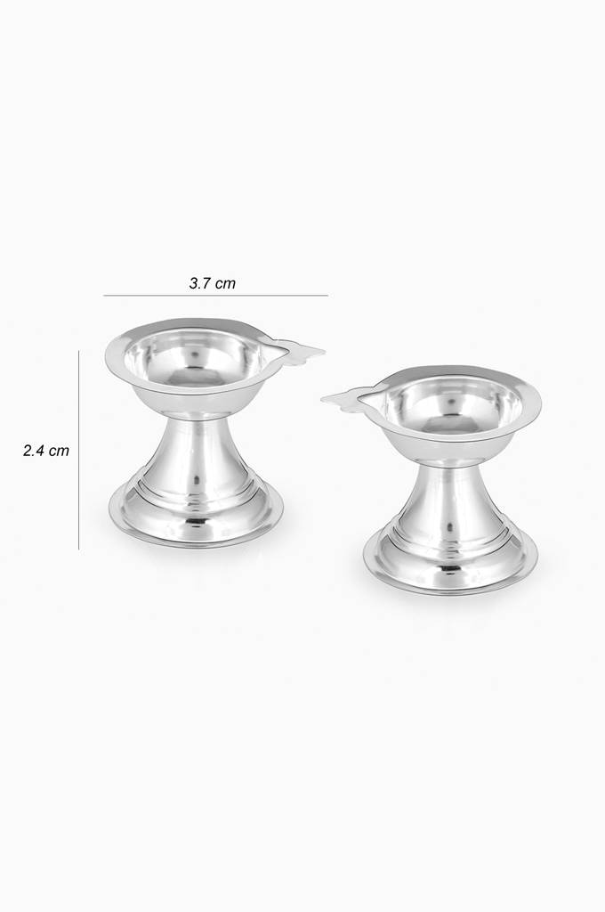 Blissful & Auspicious 925 Sterling Silver Diya - Set Of 2 : MPSDP889D2222