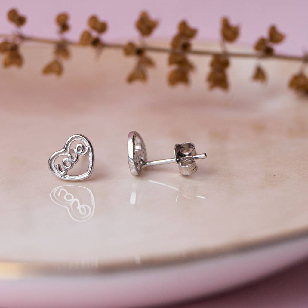 Mannash Simply Love Mini Sterling Silver Stud Earrings : MPSES174D351