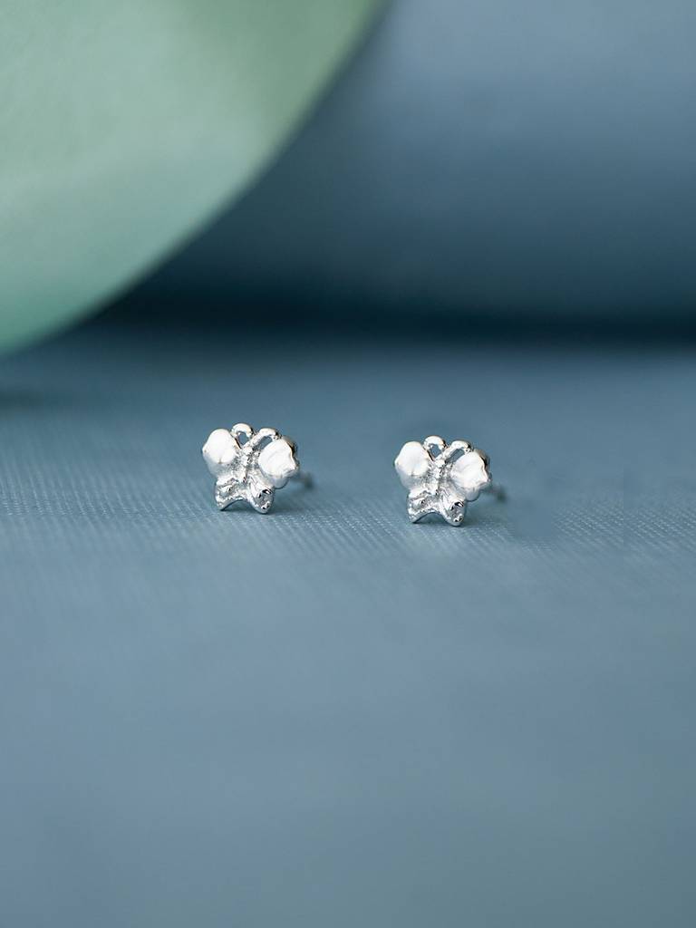 Mannash Free Like A Butterfly Mini Sterling Silver Stud Earrings : MPSES311D621