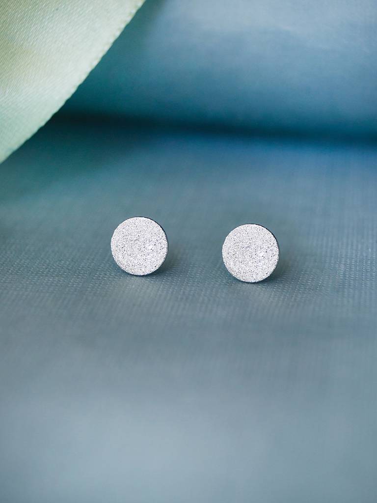 Sparkly Circle Mini Sterling Silver Stud Earrings : MPSES61D618