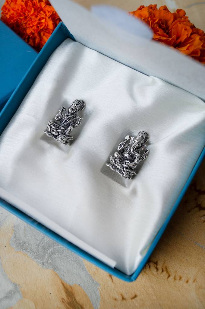Divine Lakshmi & Ganesh Combo Antique Finish 925 Sterling Silver Idol : MPSIC774D1815