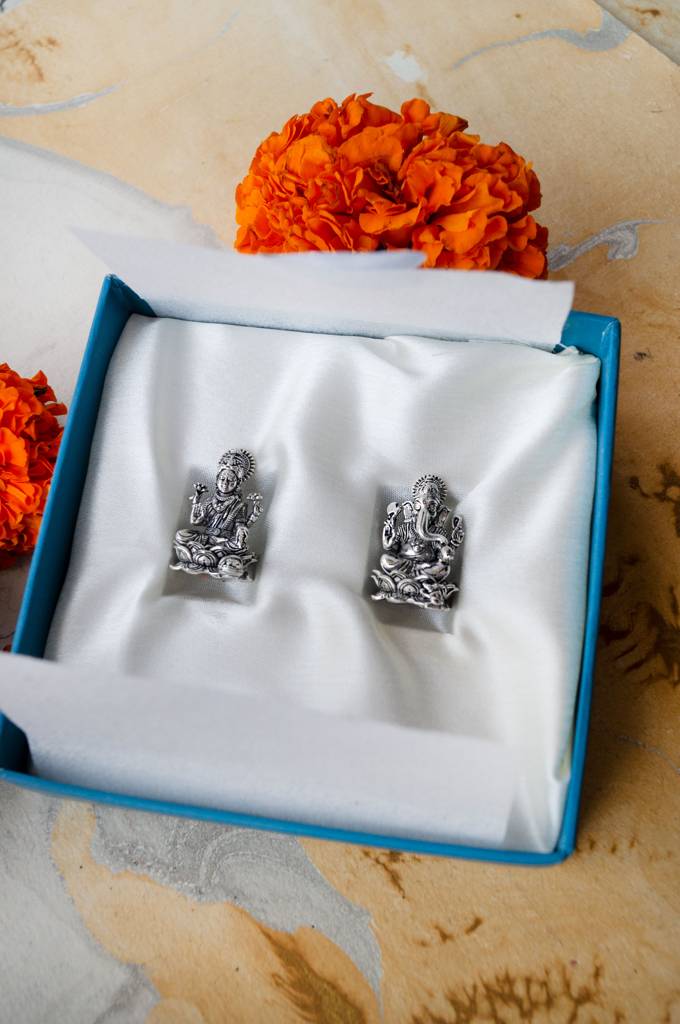 Divine Lakshmi & Ganesh Combo Antique Finish 925 Sterling Silver Idol : MPSIC774D1815