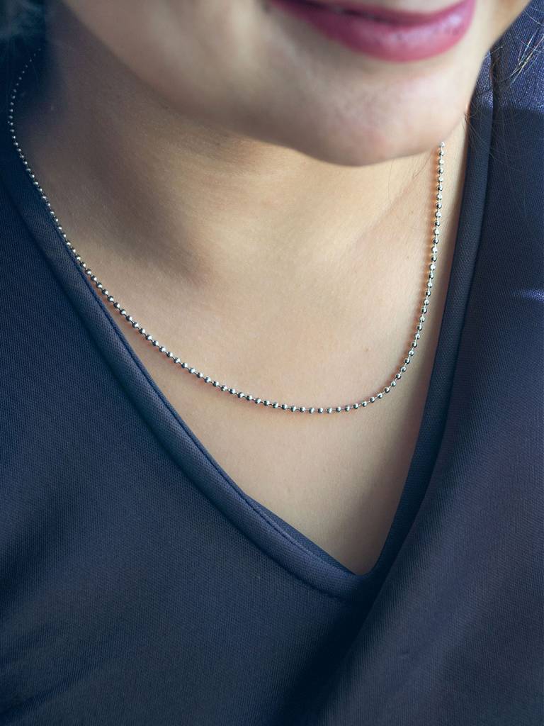 Mannash Sparkling Cutting Balls Sterling Silver Chain : MPSNC579D1373