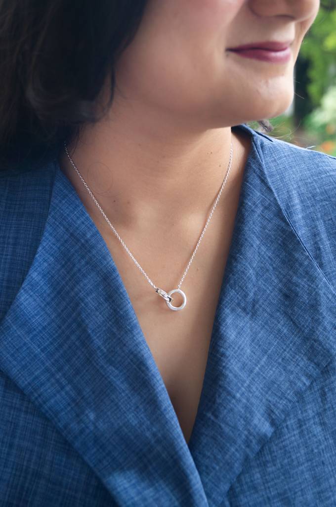 Entangled Circles Sterling Silver Chain Necklace : MPSNCP652D1545