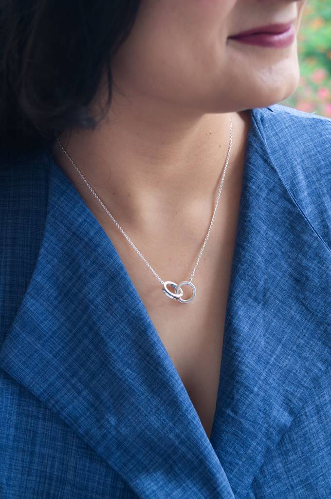 Entangled Circles Sterling Silver Chain Necklace : MPSNCP652D1545