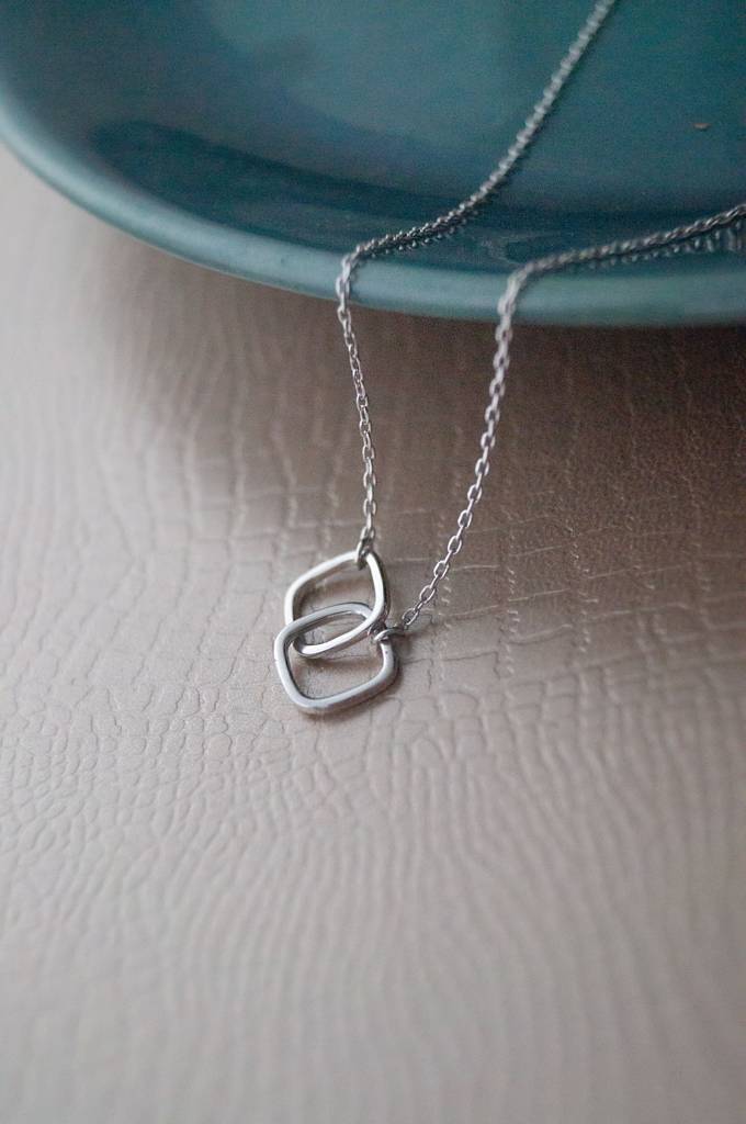 Mannash Minimal Interlinked Links Sterling Silver Chain Necklace : MPSNCP750D1748