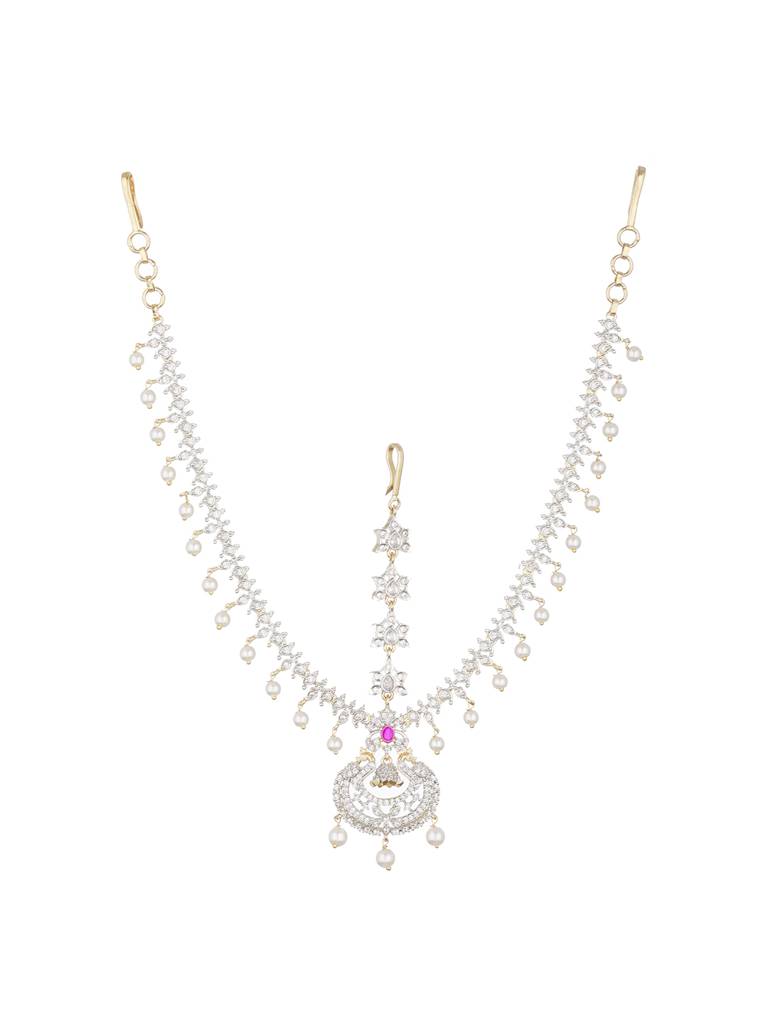 Gold-Plated Ad-Studded Mathapatti : MPT-JS23-10010