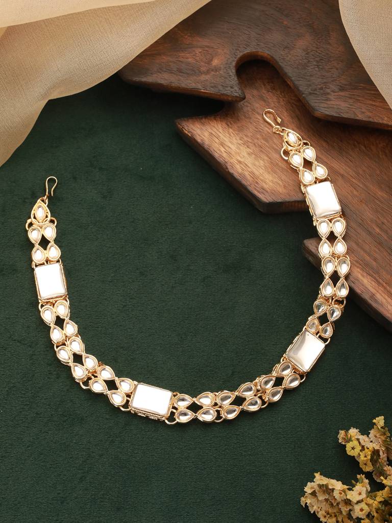 Gold-Plated Kundan Studded Matha Patti : MPT-JS24-10019