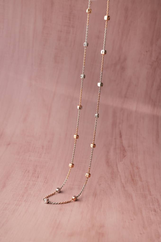 Mannash Cutting Cubes Two Tone Sterling Silver Chain : MPTNC755D1753