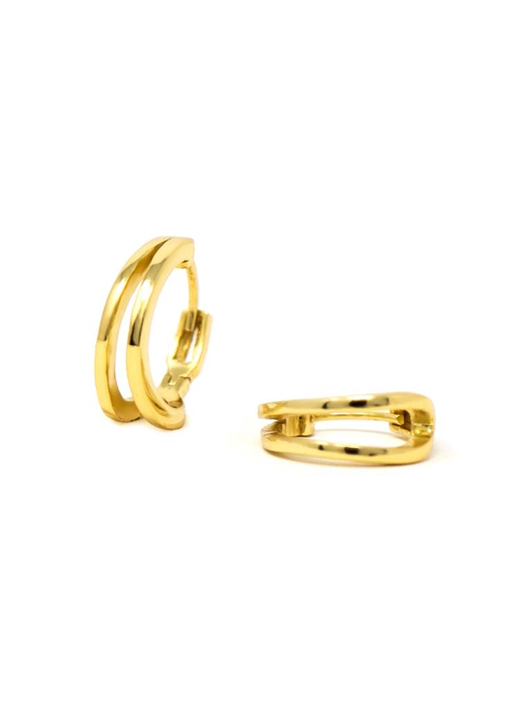 Mannash Dual Glam Sterling Silver Gold Plated Hoop Earrings : MPYEH5841381