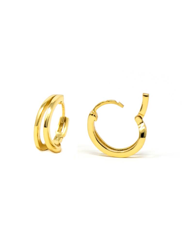 Mannash Dual Glam Sterling Silver Gold Plated Hoop Earrings : MPYEH5841381