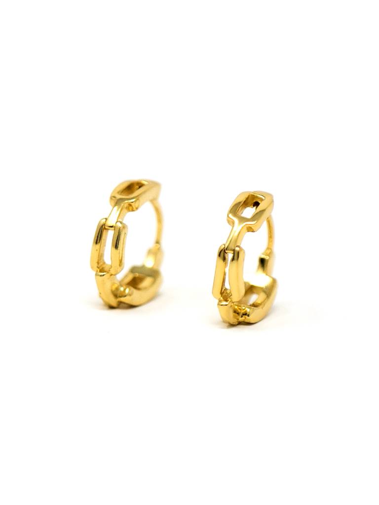 Mannash Interlinked Front And Back Rose Gold Plated Sterling Silver Hoop Earrings : MPYEH608D1457