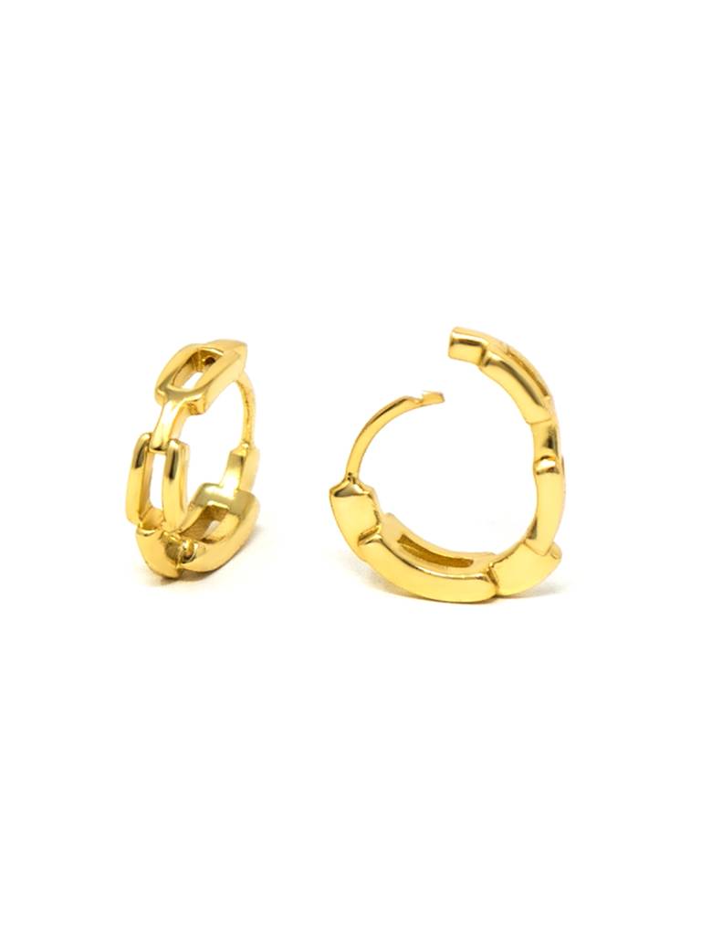 Mannash Interlinked Front And Back Rose Gold Plated Sterling Silver Hoop Earrings : MPYEH608D1457