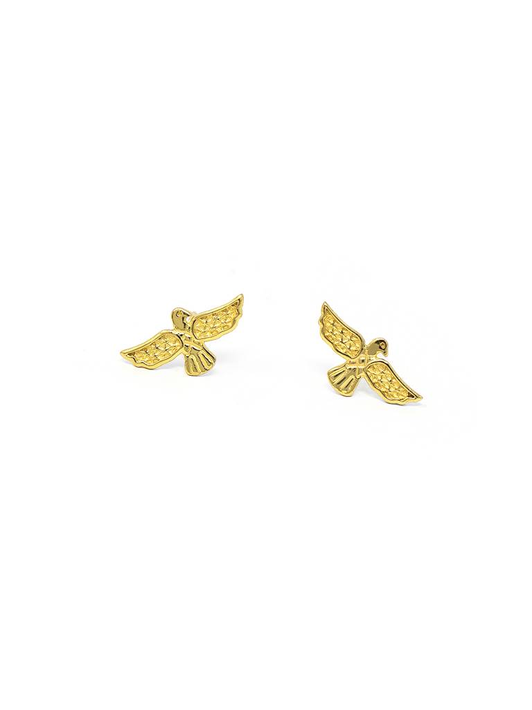 Mannash Graceful Bird Gold Plated Sterling Silver Stud Earrings : MPYES556D1318