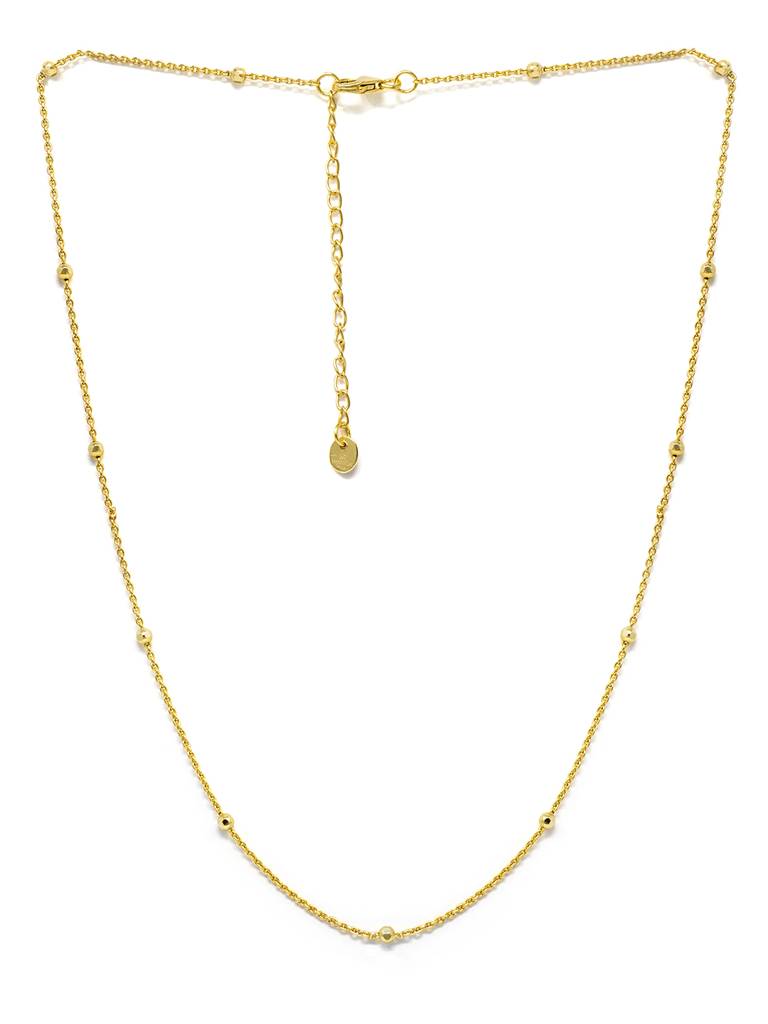 Mannash Granulated Station Gold Plated Sterling Silver Chain : MPYNC619D1477