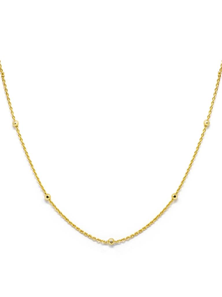 Mannash Granulated Station Gold Plated Sterling Silver Chain : MPYNC619D1477