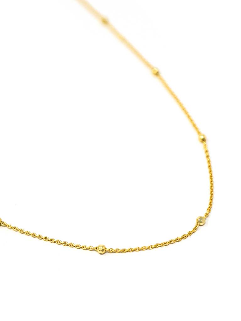 Mannash Granulated Station Gold Plated Sterling Silver Chain : MPYNC619D1477