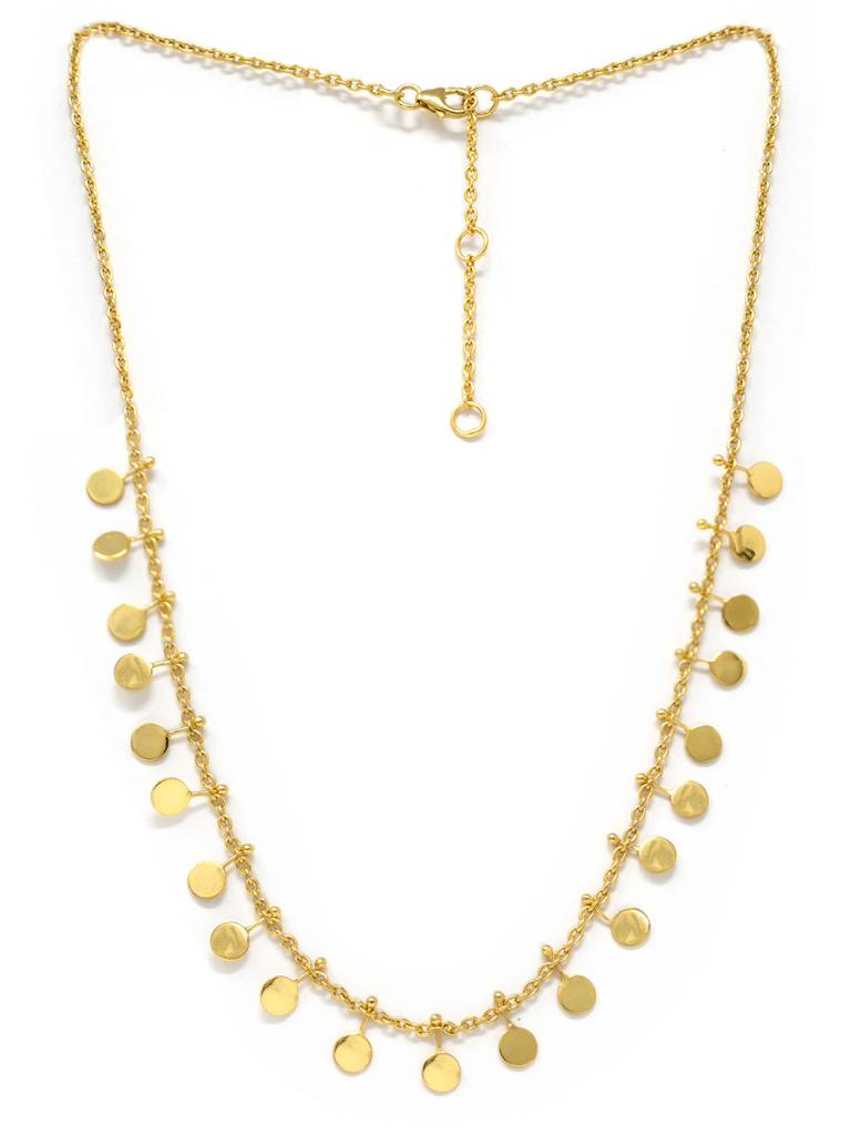 Mannash Classic Circle Garland Gold Plated Sterling Silver Necklace : MPYND92D158
