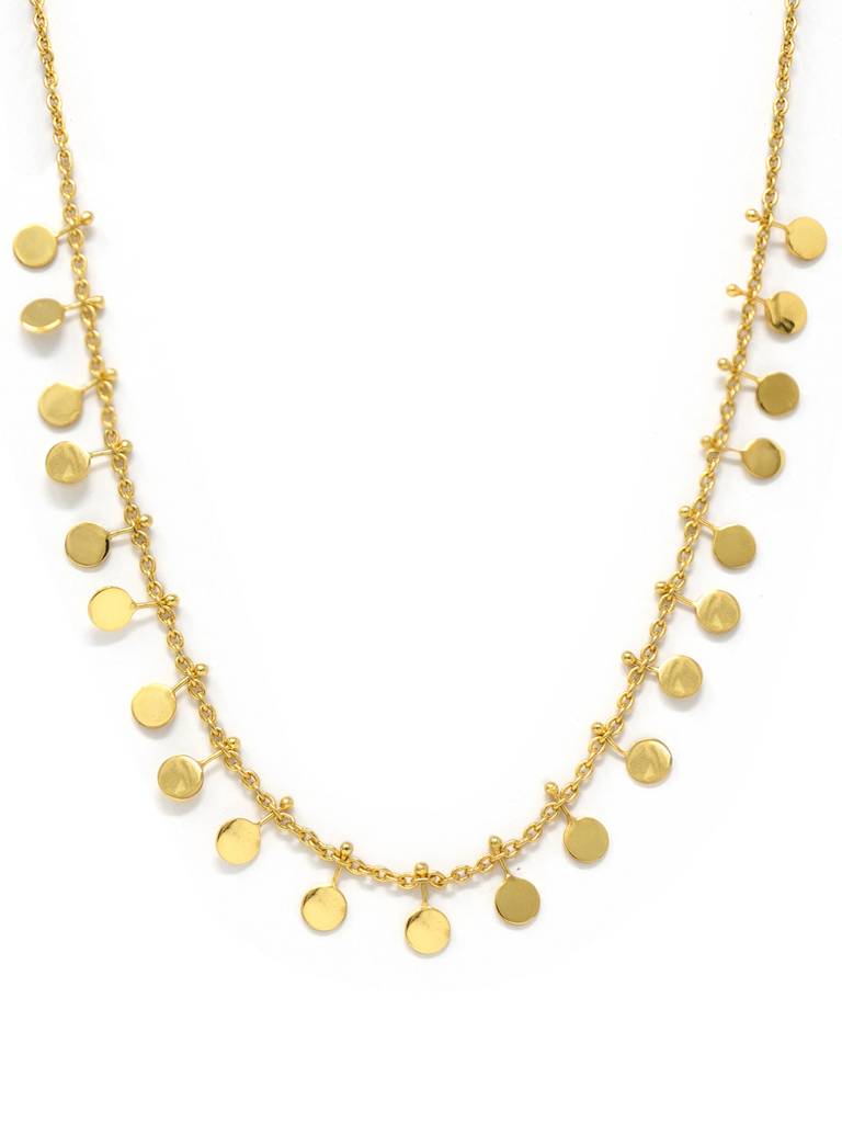 Mannash Classic Circle Garland Gold Plated Sterling Silver Necklace : MPYND92D158