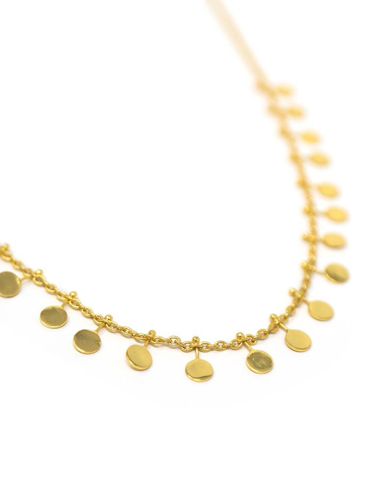 Mannash Classic Circle Garland Gold Plated Sterling Silver Necklace : MPYND92D158