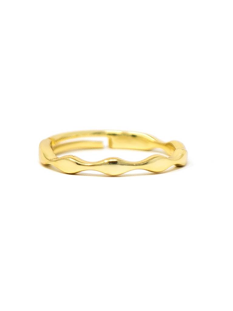 Pretty Wave Gold Plated Sterling Silver Adjustable Ring : MPYRA598D1436
