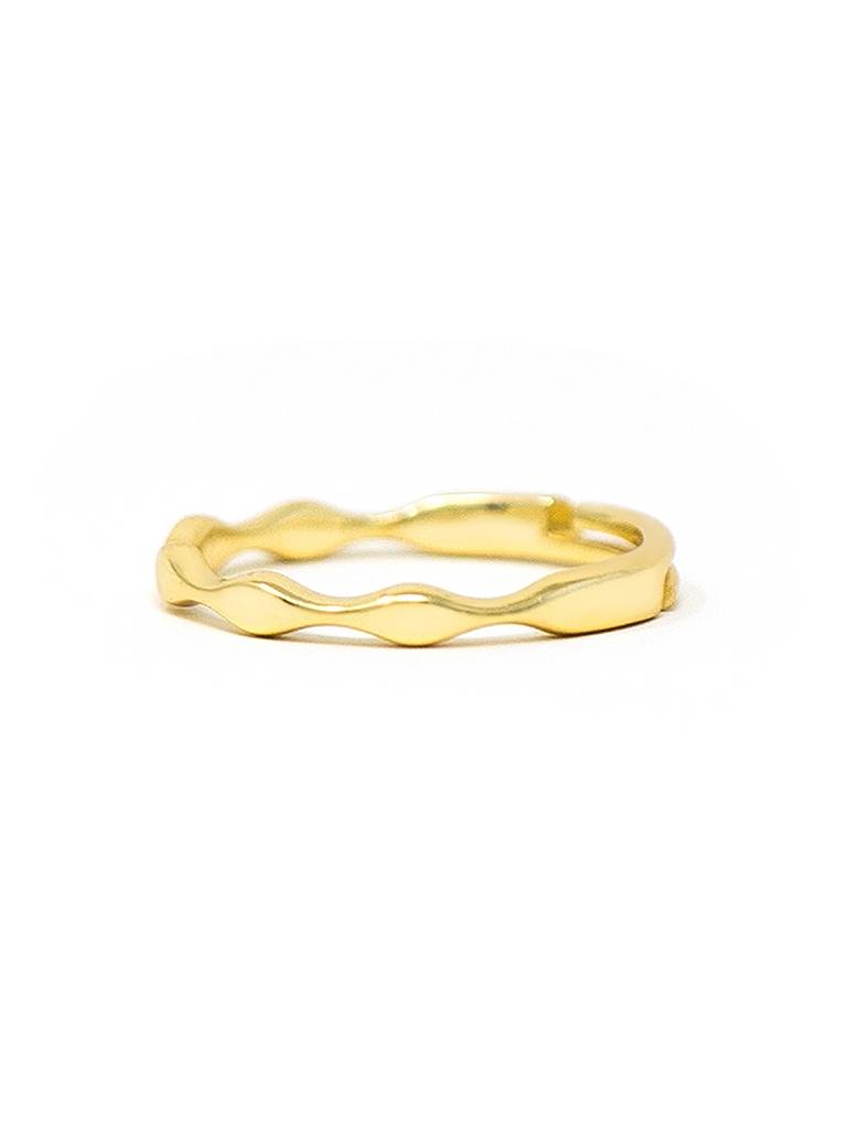 Pretty Wave Gold Plated Sterling Silver Adjustable Ring : MPYRA598D1436