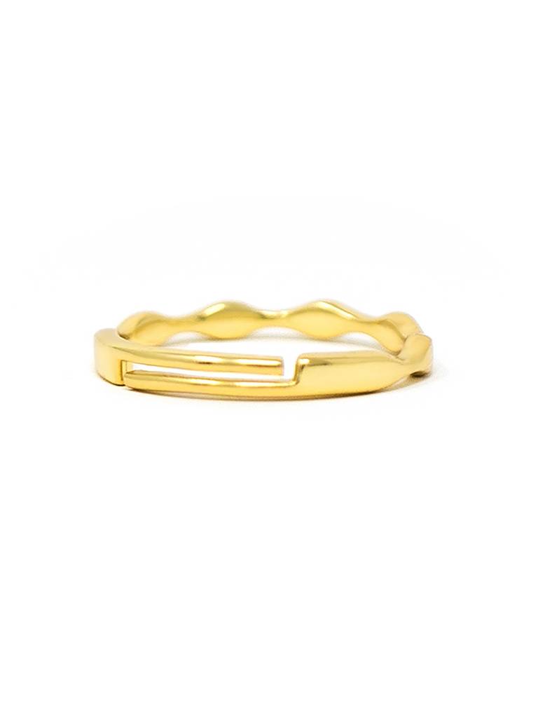 Pretty Wave Gold Plated Sterling Silver Adjustable Ring : MPYRA598D1436