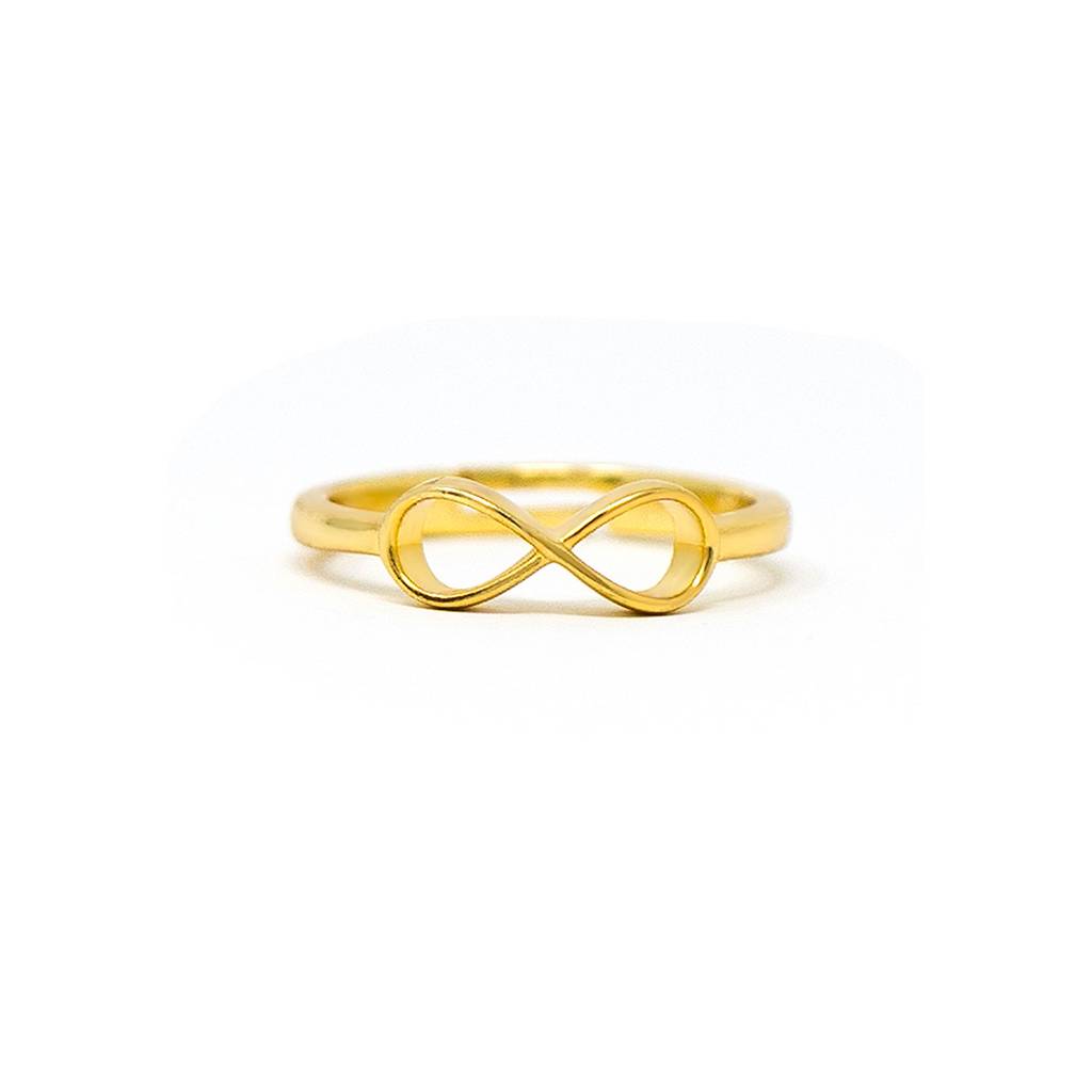 Classic Infinity Gold Plated Sterling Silver Adjustable Ring : MPYRA605D1450