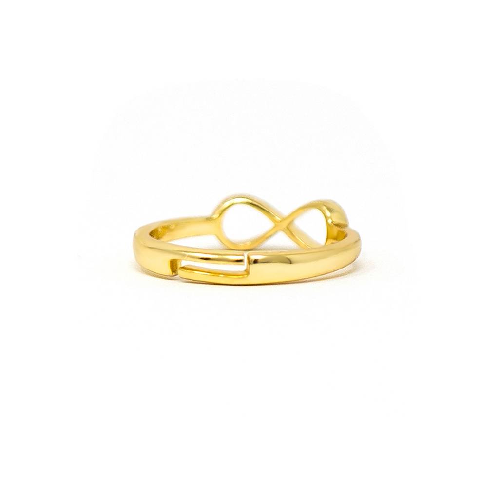 Classic Infinity Gold Plated Sterling Silver Adjustable Ring : MPYRA605D1450