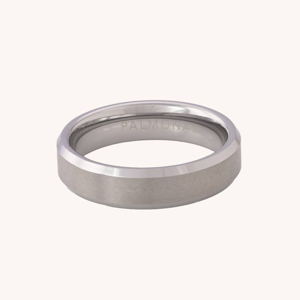 Men Silver-Plated Band Tungsten Finger Ring : MR013-6