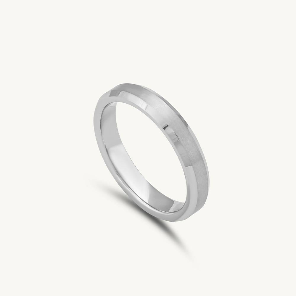 Men Silver-Plated Band Tungsten Finger Ring : MR013-6