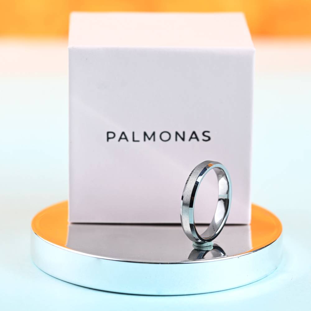 Men Silver-Toned Band Finger Ring : MR001-10